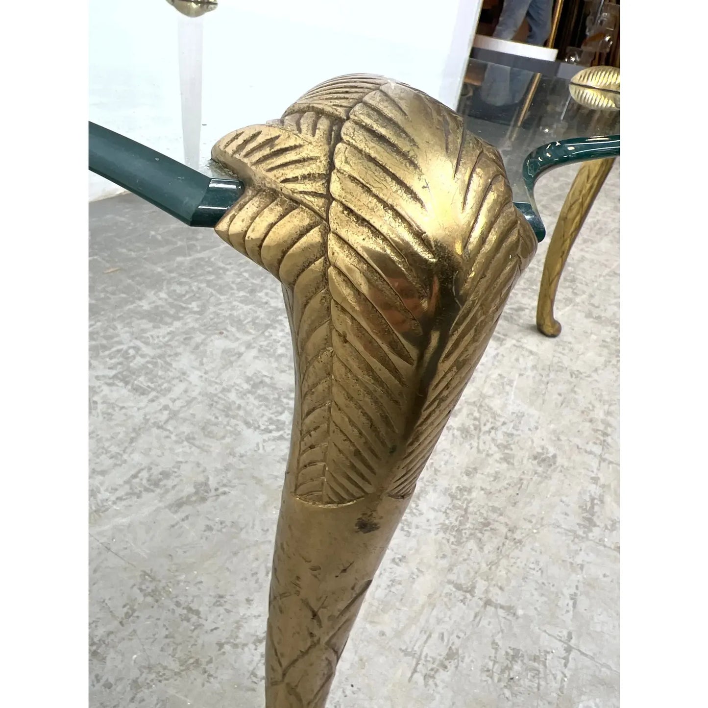 Item #775 Hollywood Regency Style Glass Top Side Table