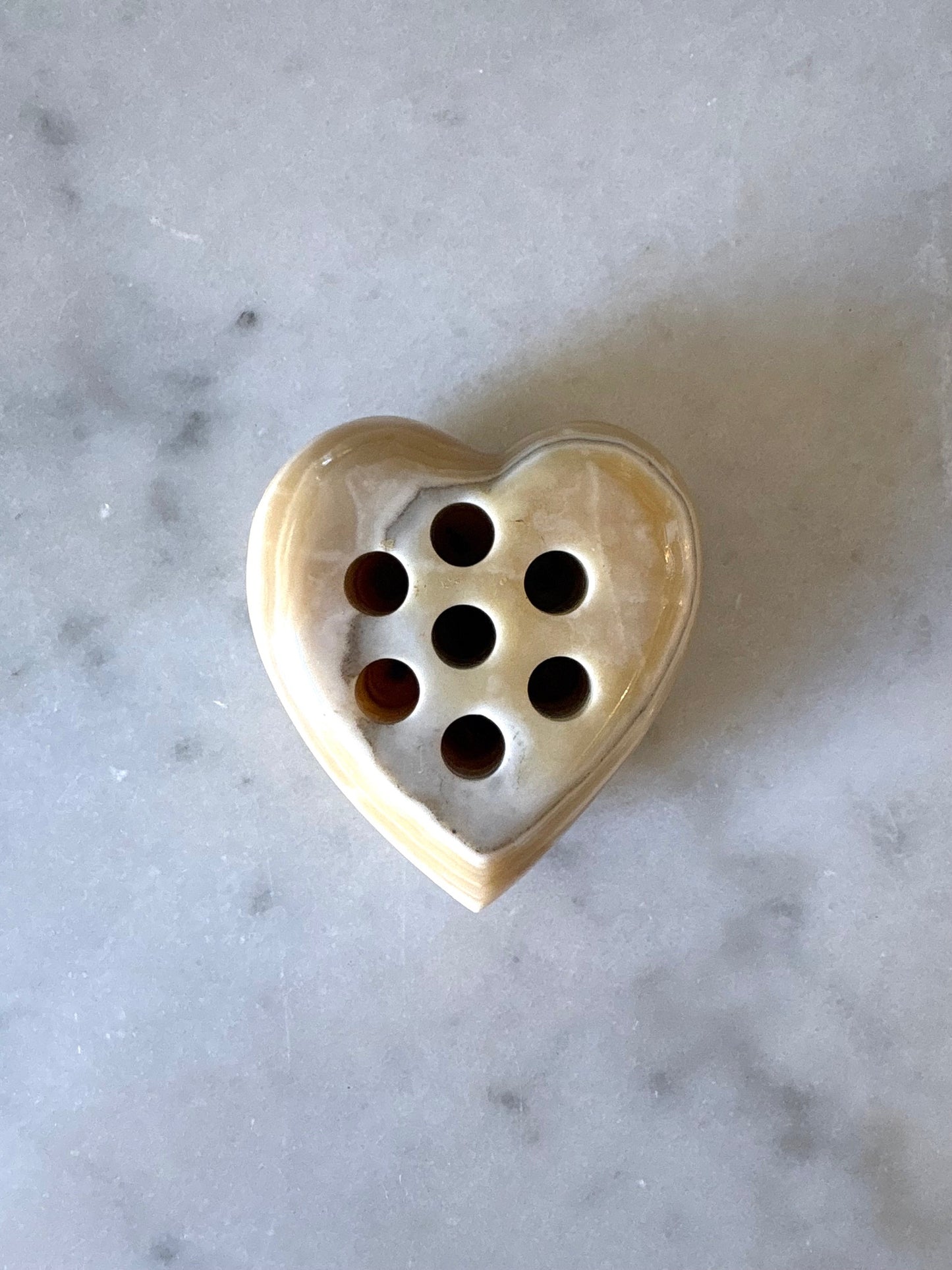 Item #76 Onyx Stone Heart Pen Holder, Marble Frog