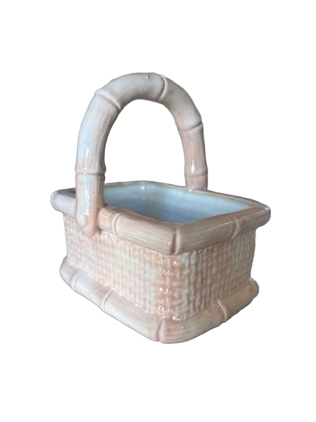 Item #800 Ceramic Wicker Basket Decor
