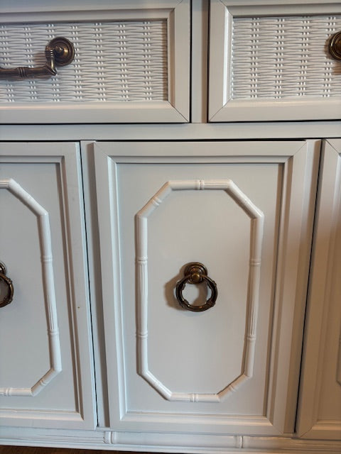 Item #889 Vintage Broyhill Faux Bamboo Credenza