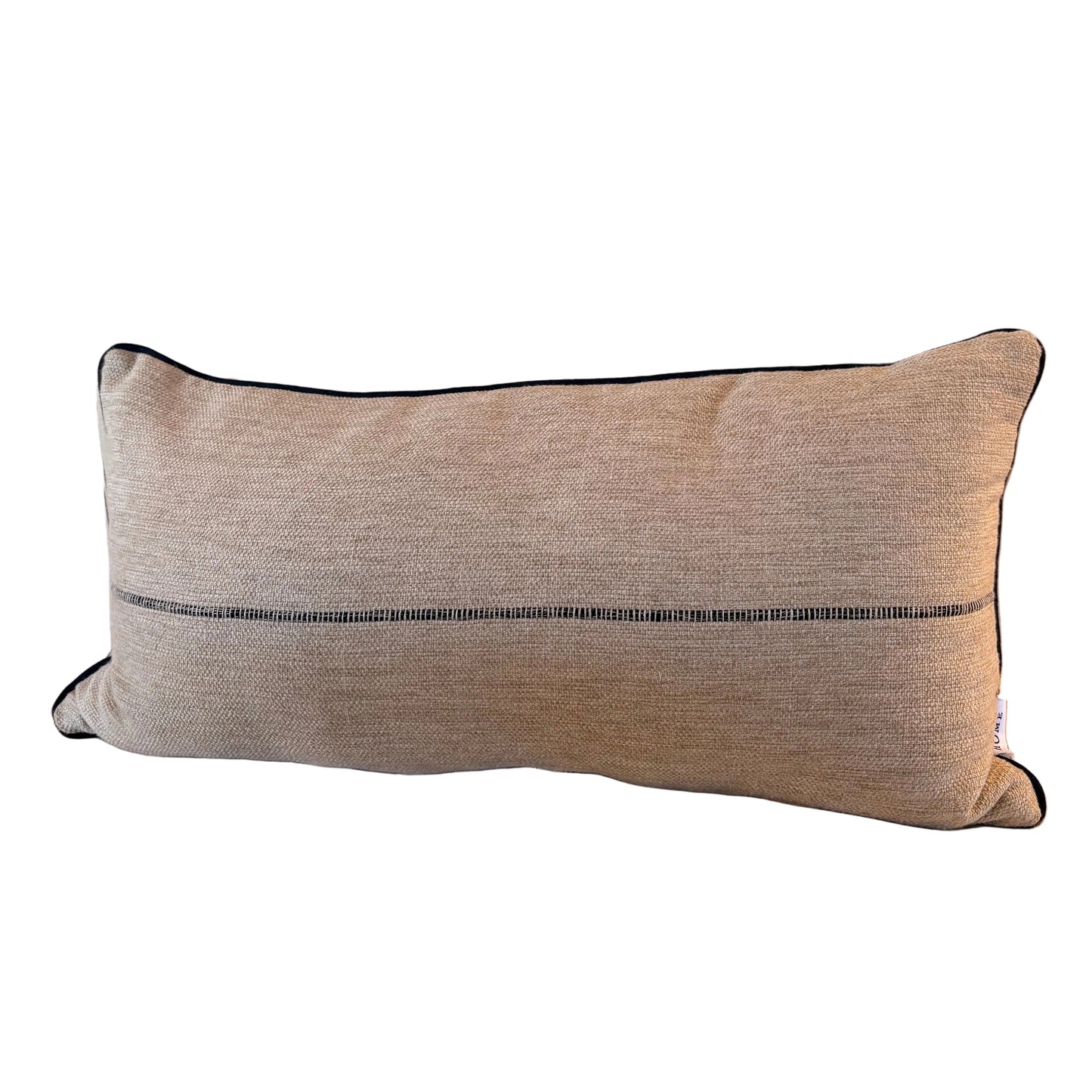 Item #940 Beige Lumbar with Black Contrast Welt Pillow