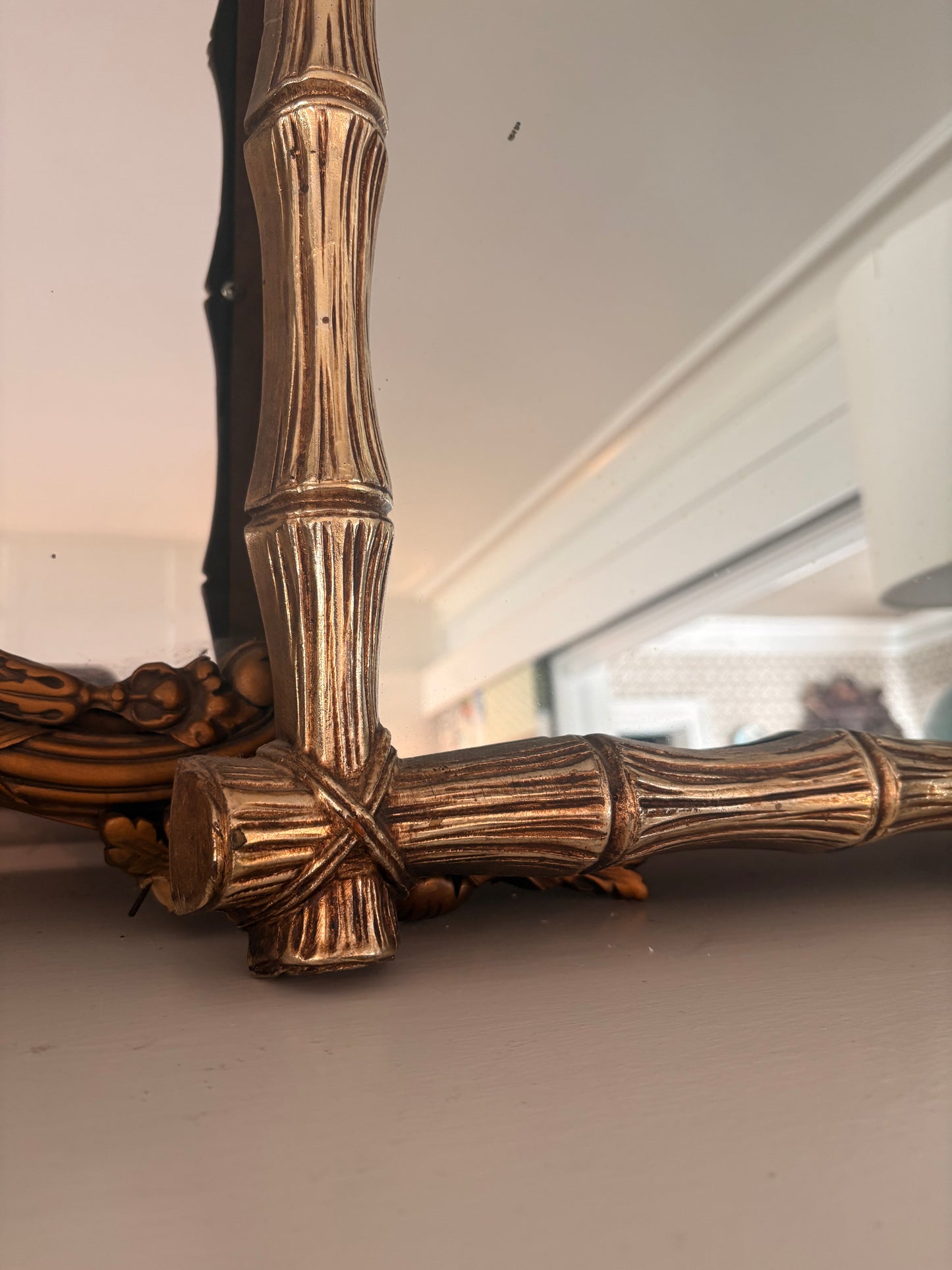 Item #942 Gold Faux Bamboo Mirror