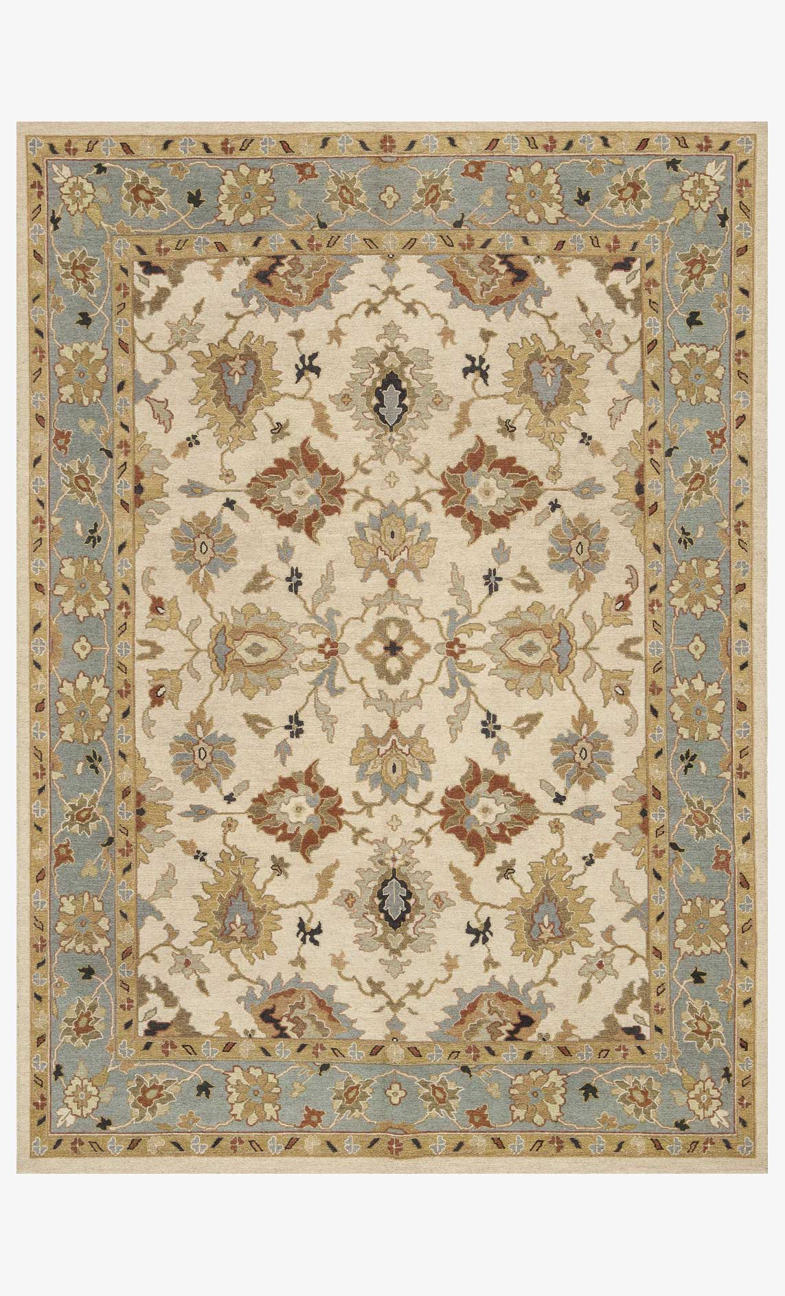 613 12' x 17'-6" Beige/Sky Laurent Collection Rug