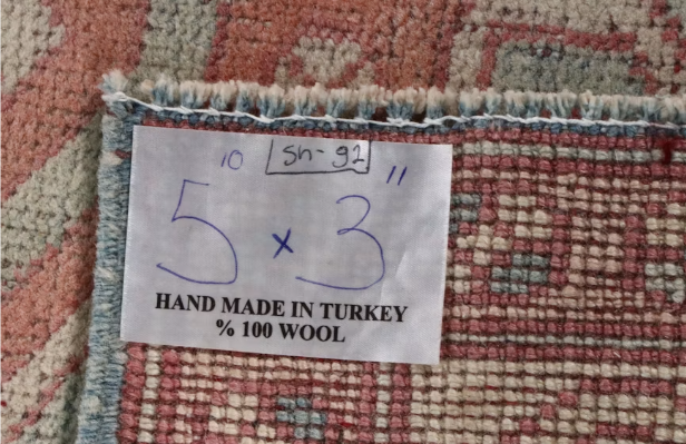 Item #905 Hand-Knotted Turko-Caucasian Kazak Style Area Rug 3'11 x 5'11
