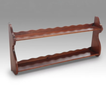 Item #1076 Chippendale Style Wooden Two-Tier Wall Shelf