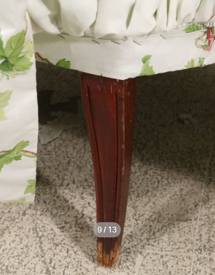 Item #1086 Regency Style Botanical Upholstered Slipper Chair