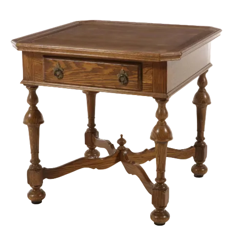 Item #1093 Ethan Allen William & Mary Style Oak Side Table