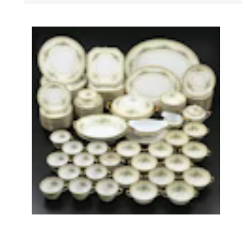 Item #759 Noritake Gold Gilt Floral Bone China Dinnerware