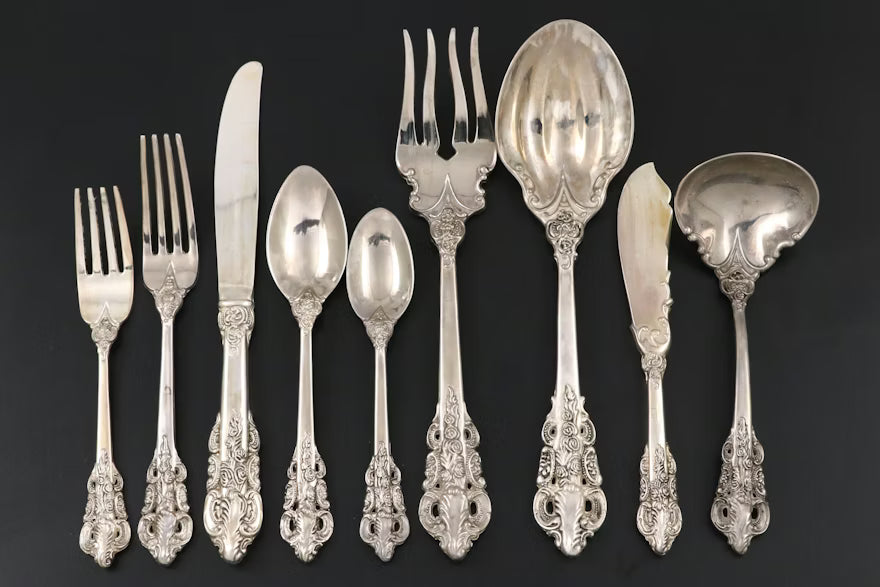 Item #844 Grand Antique Silver Plate Flatware Utensils