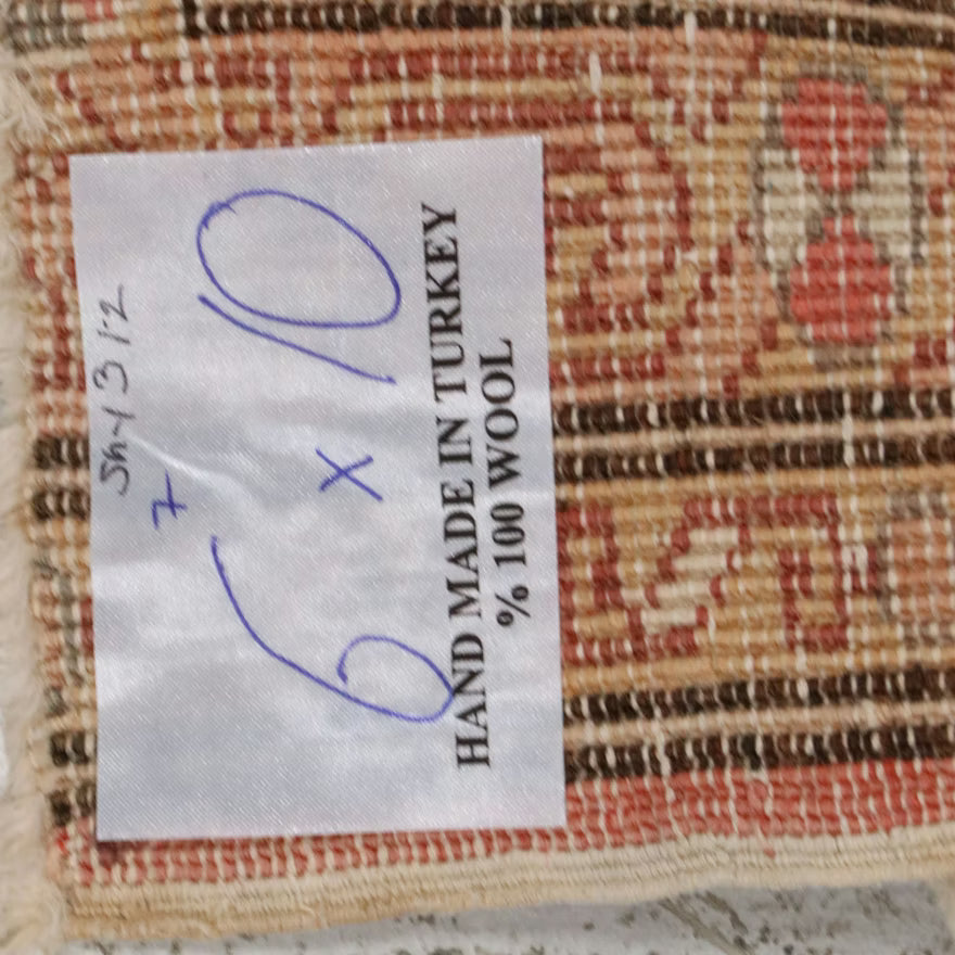 Item #848 Hand-Knotted Turkish Oushak Area Rug 6'6"x9'11"