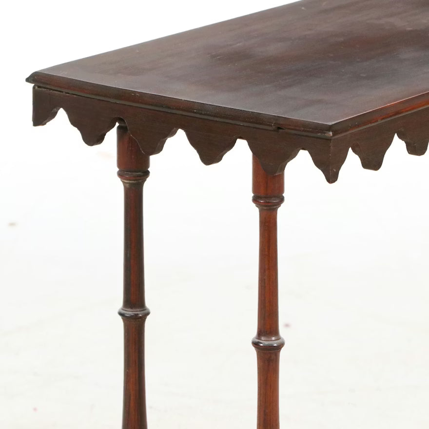 Item #850 Federal Style Mahogany Topped Stand with Scalloped Apron
