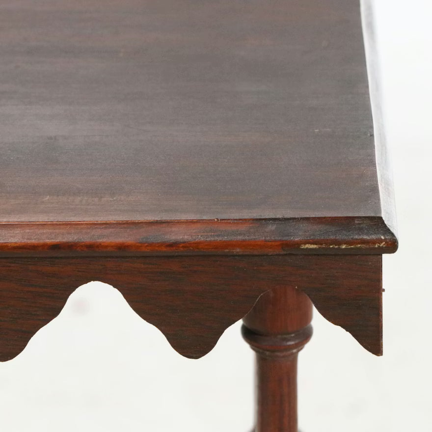 Item #850 Federal Style Mahogany Topped Stand with Scalloped Apron