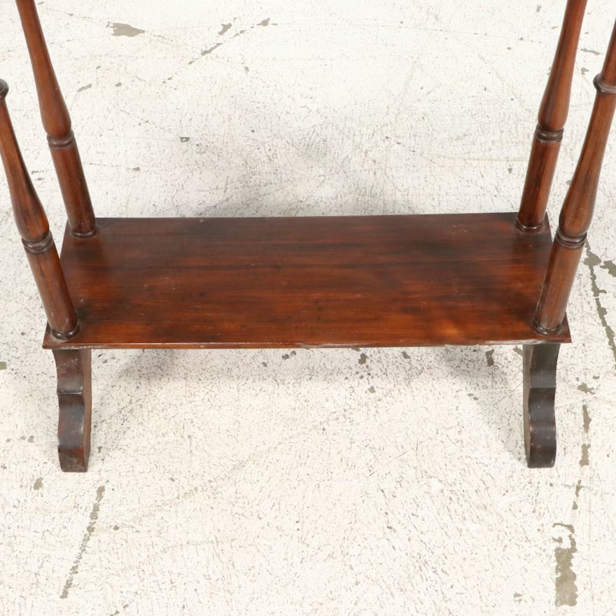 Item #850 Federal Style Mahogany Topped Stand with Scalloped Apron