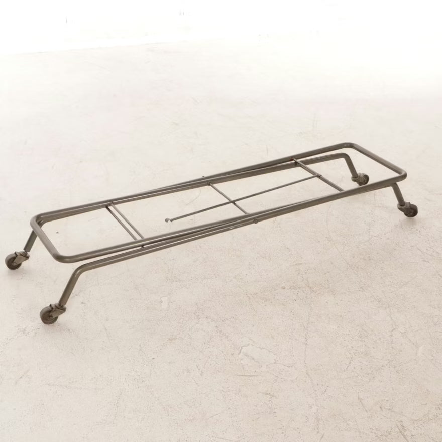 Item #52 Industrial Style Rolling Wire Mesh Basket Hall Table, 21st Century