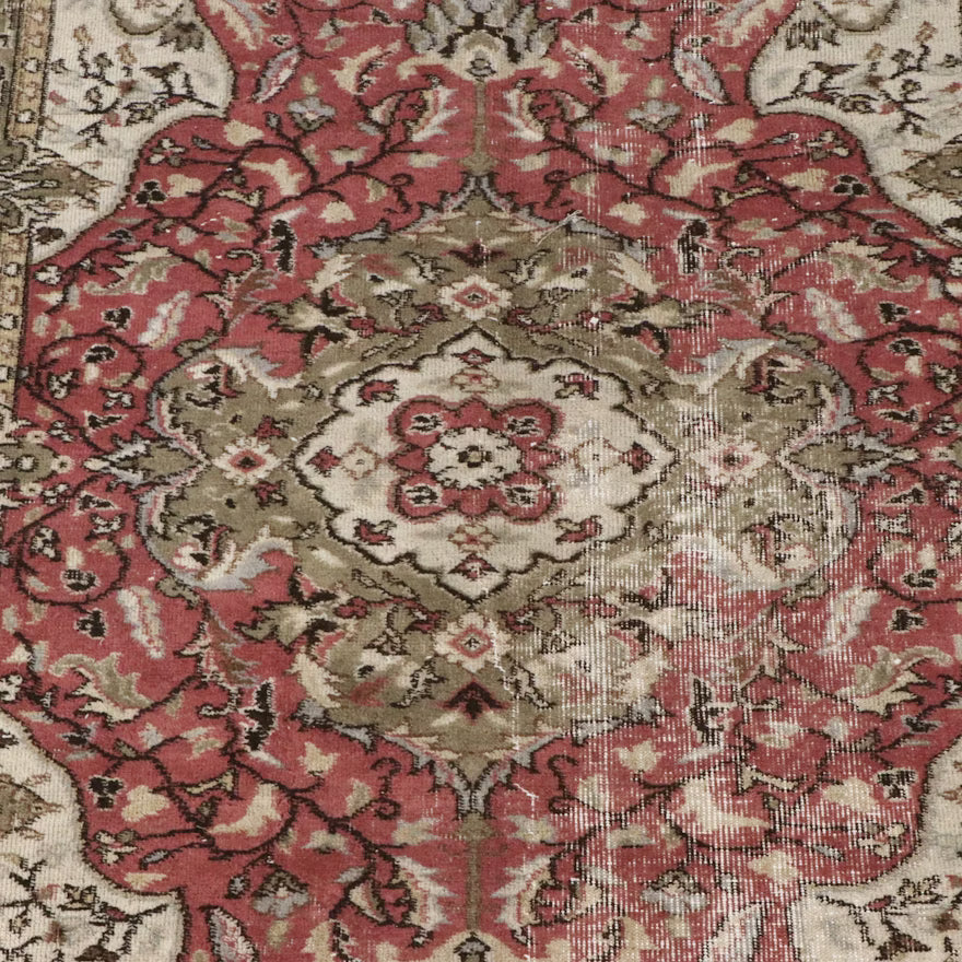 Item #842 4'7 x 8'4 Hand-Knotted Turkish Oushak Area Rug