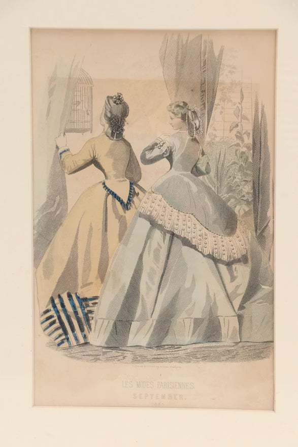 Item #835 Hand-Colored Fashion Engravings from "Les Modes Parisiennes" and Other, 1865