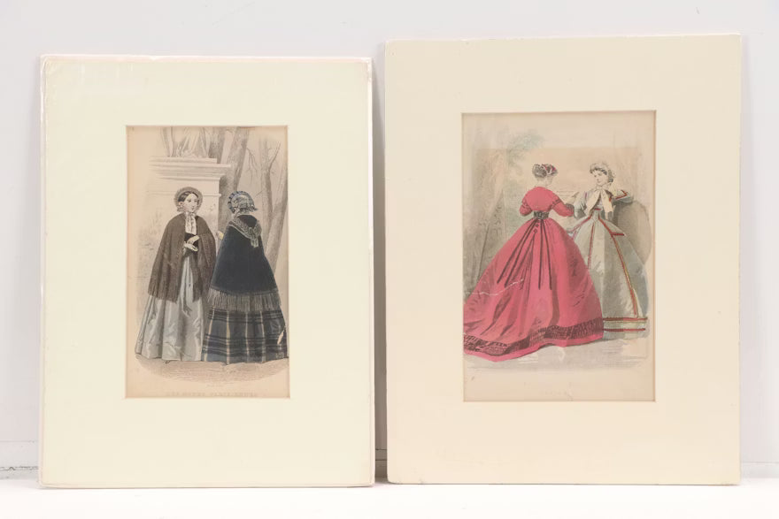 Item #835 Hand-Colored Fashion Engravings from "Les Modes Parisiennes" and Other, 1865