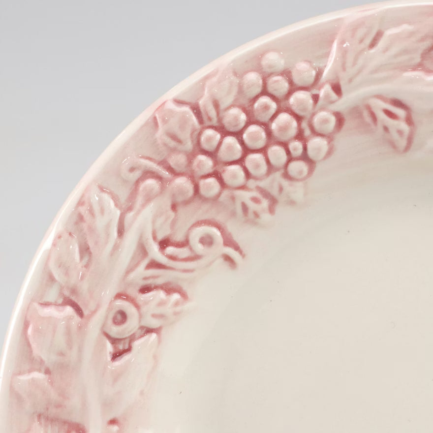 Item #786 Euro Ceramica "Vineyard" Burgundy Salad and Dinner Plates