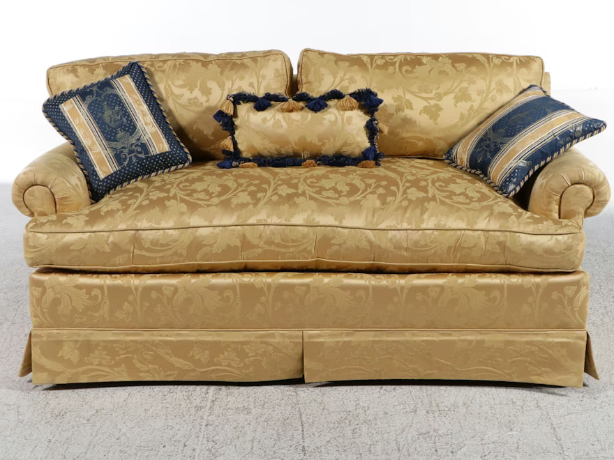 Item #791 Neoclassical Gold Loveseat Sofa
