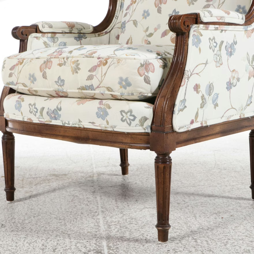 Item #829 Louis XVI Style Upholstered Wingback Chair