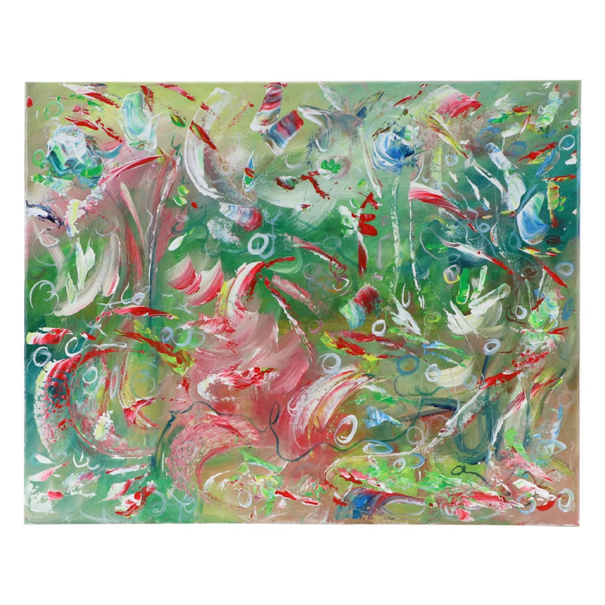 Item #783 Saul Gefen Abstract Acrylic Painting