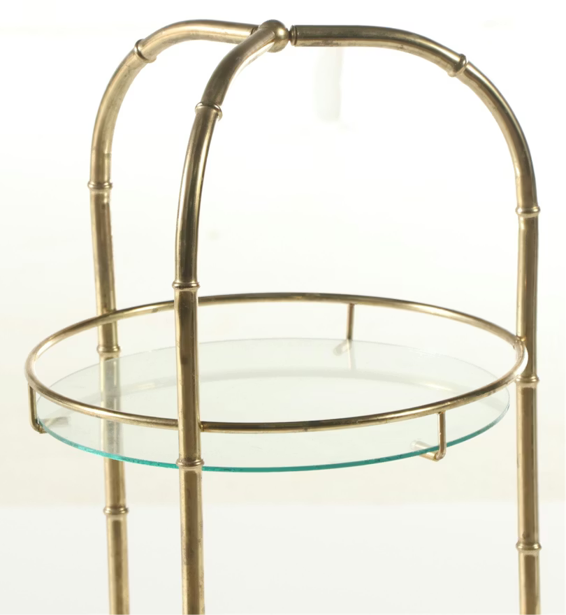 Item #773 Hollywood Regency Brass Faux Bamboo Three-Tier Etagere