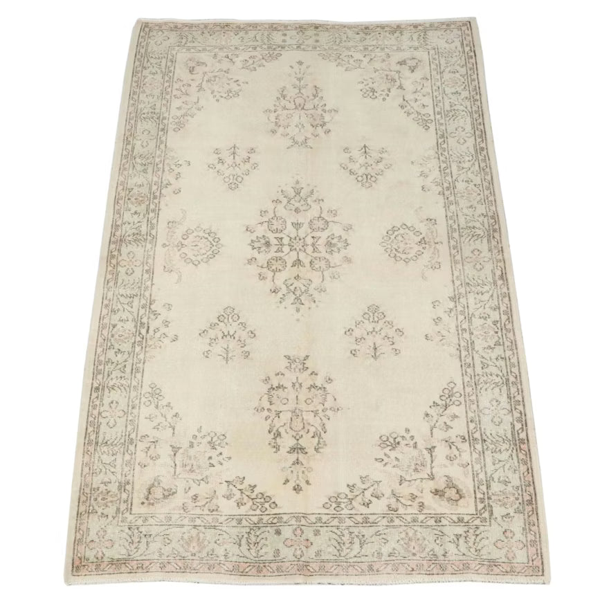 Item #845 Hand-Knotted Turkish Oushak Area Rug 5'6"x9'1"