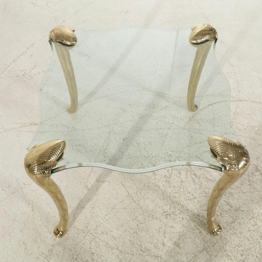 Item #775 Hollywood Regency Style Glass Top Side Table