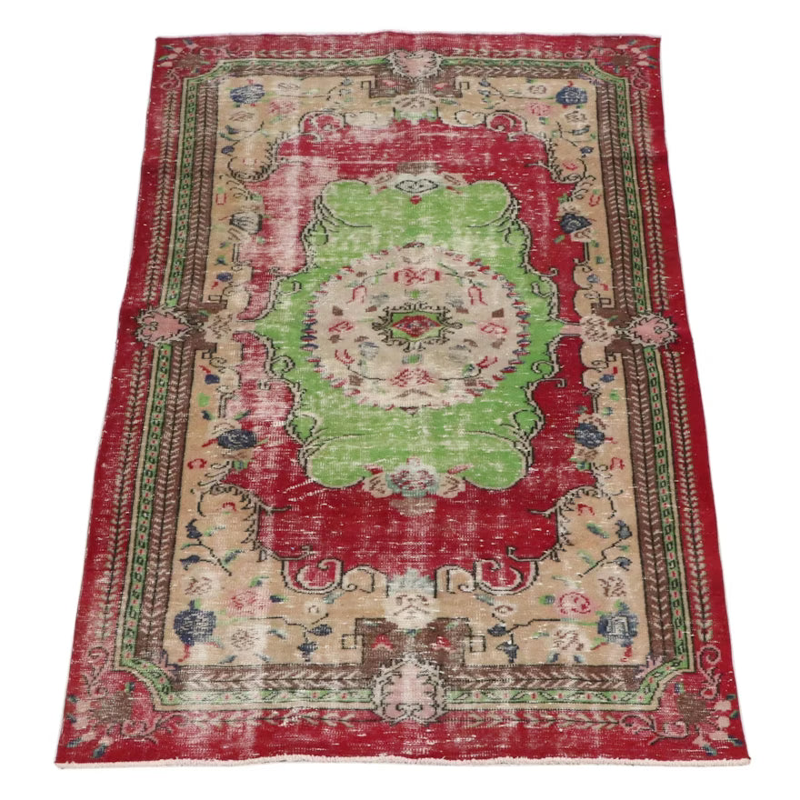 Item #838 5'6 x 9'2 Hand-Knotted Turkish Oushak Area Rug