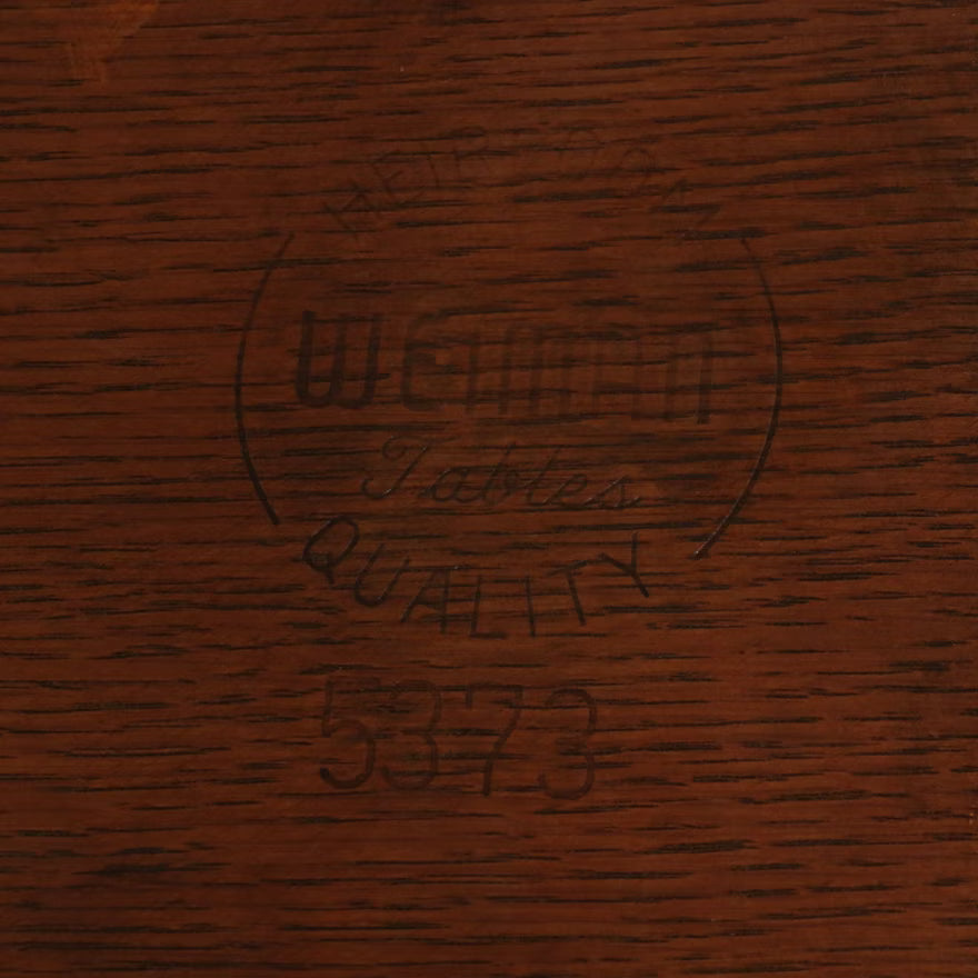 Item #830 Half Moon Mahogany Coffee Table with Tooled Leather
