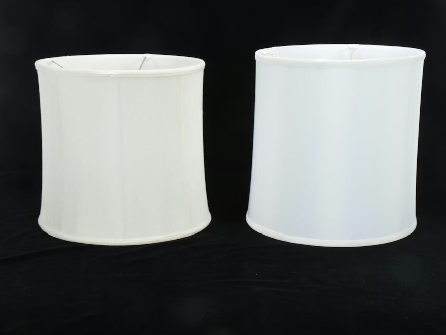 Item #779 Pair of Carved Marble Candlestick Table Lamps with Drum Shades