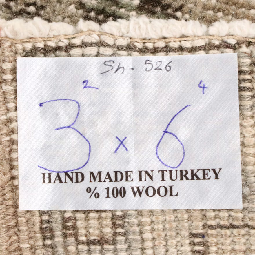 Item #837 3' x 6' Hand-Knotted Turkish Oushak Wool Area Rug [@charlie's]