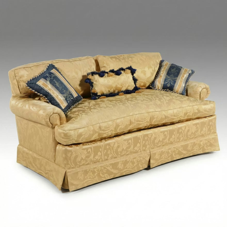 Item #791 Neoclassical Gold Loveseat Sofa