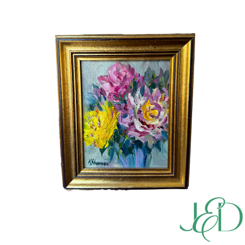 4x5 Custom Framed Acrylic Flower Painting