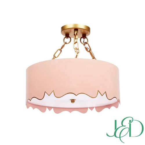 Blush Pendant with Brass Accents