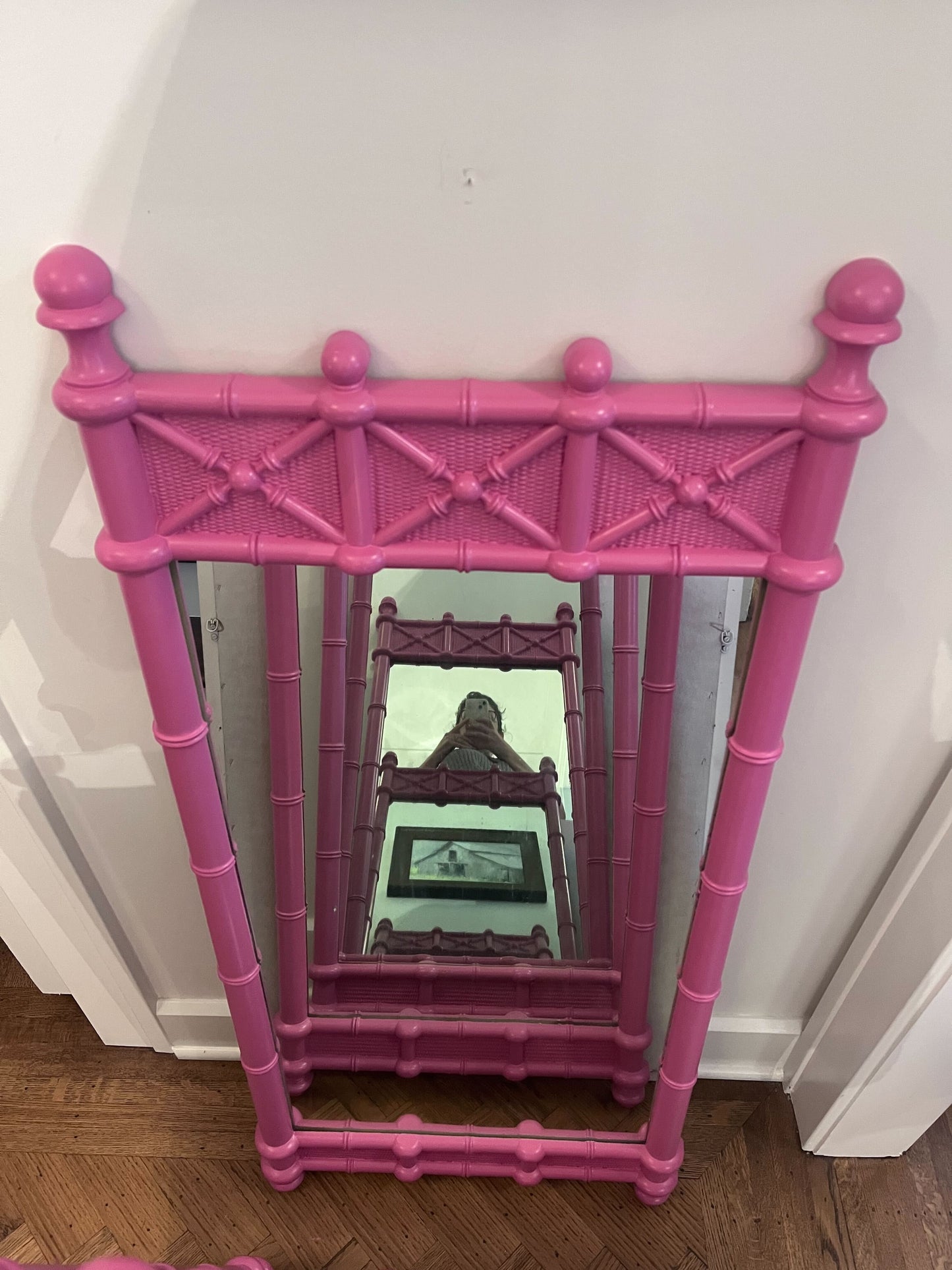 176 Hot Pink Henry Link Mirror (Set of 2 available)