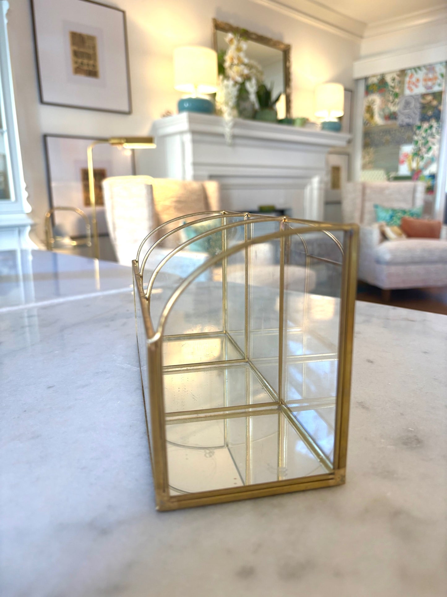 Item #71 Glass Brass Organizer