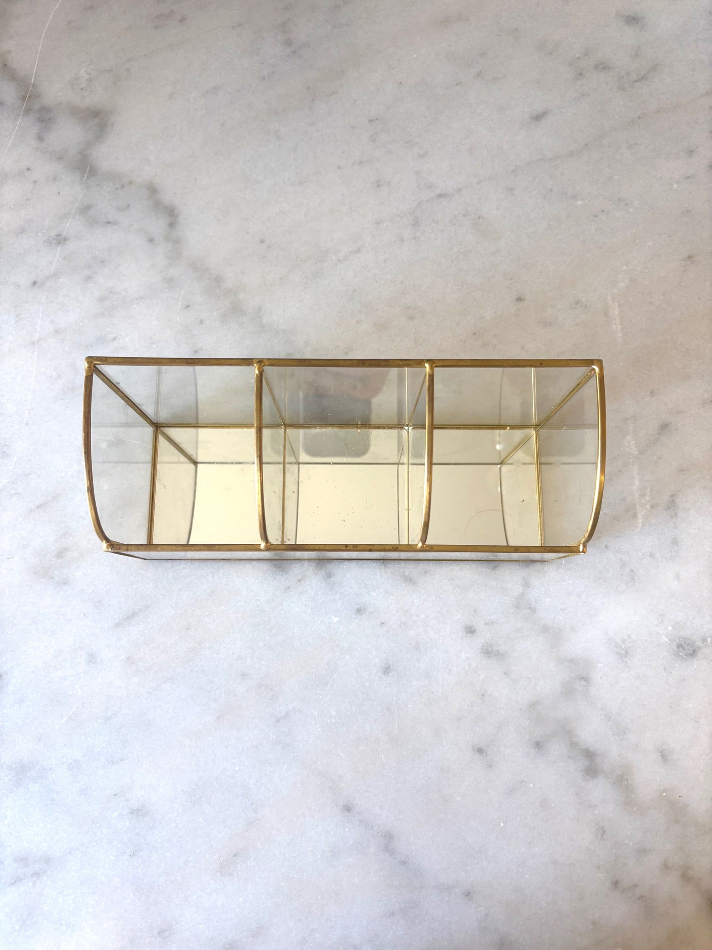 Item #71 Glass Brass Organizer