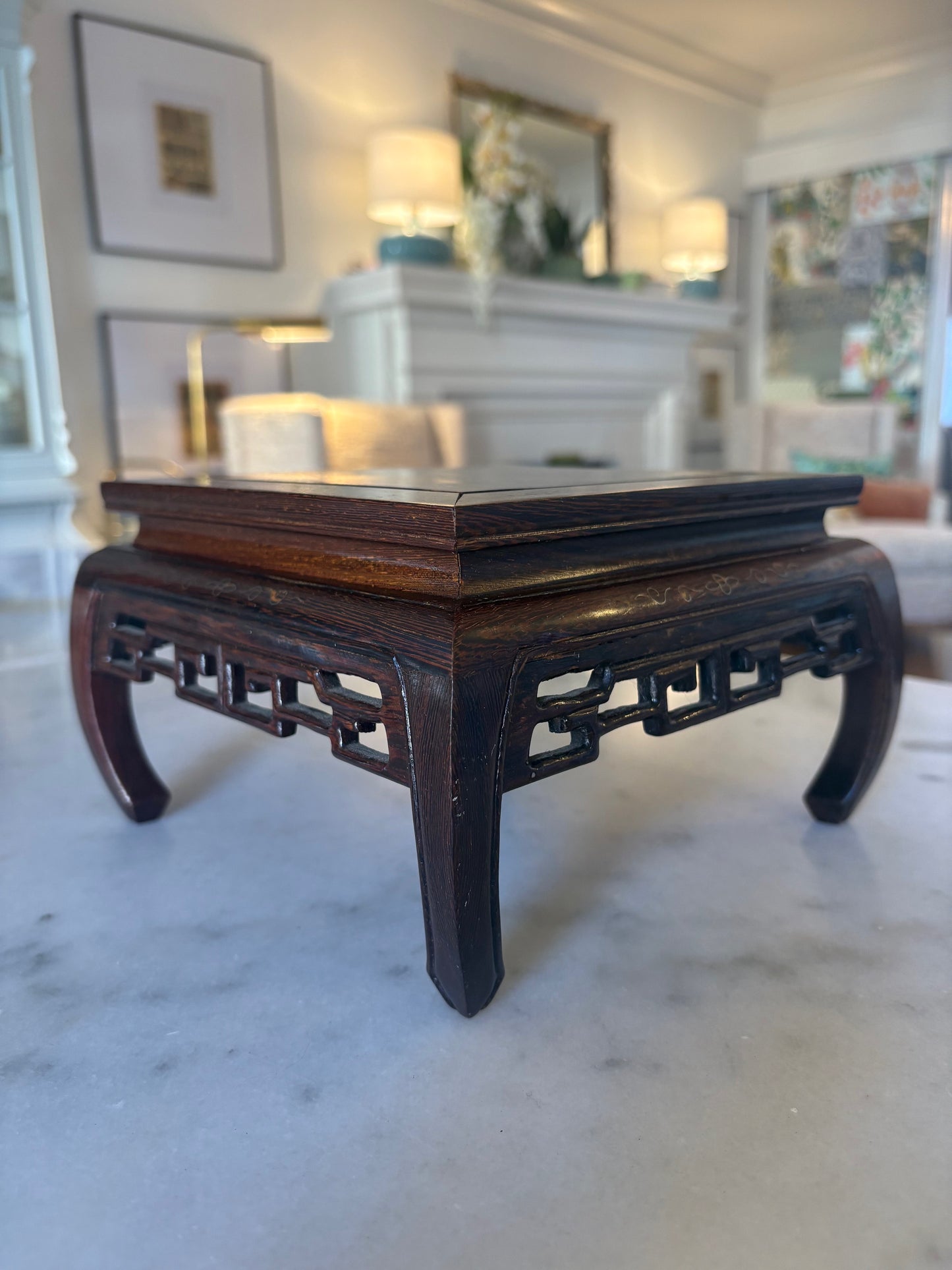 Item #75 Vintage Chinese Wood Plant Stand