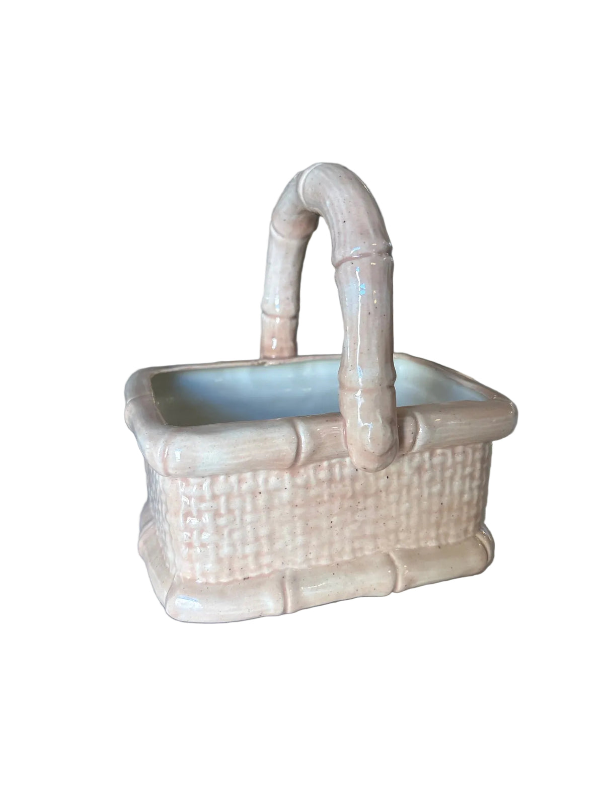 Item #800 Ceramic Wicker Basket Decor