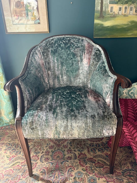 Item #46 Upholstered Velvet French Chair