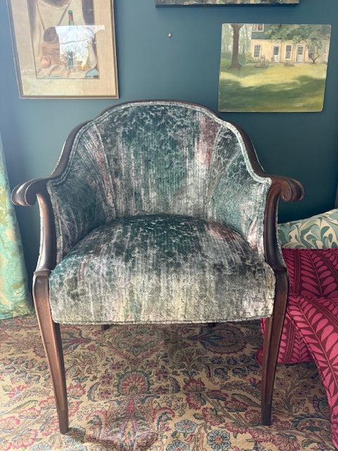 Item #46 Upholstered Velvet French Chair (Pair Available)