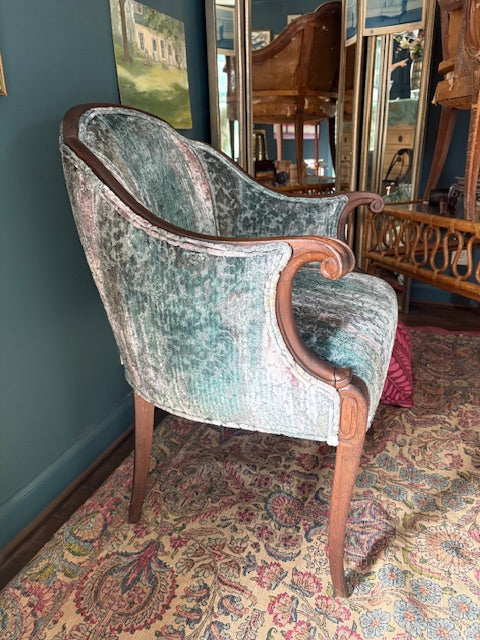 Item #46 Upholstered Velvet French Chair (Pair Available)