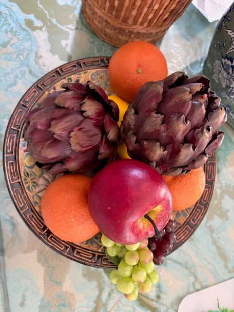 Item #80 Vietnamese Floral Ceramic Decorative Fruit Bowl