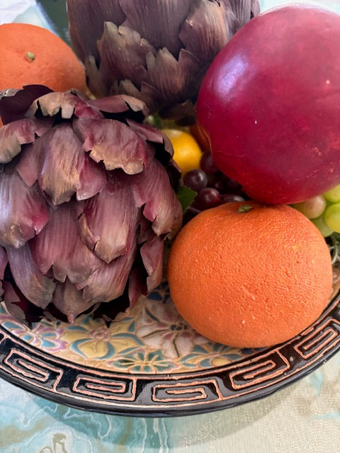 Item #80 Vietnamese Floral Ceramic Decorative Fruit Bowl