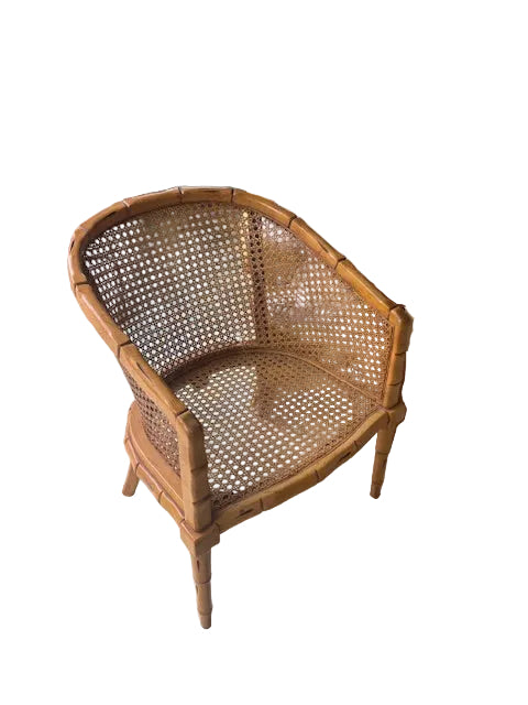 Item #898 Pair of Lattice Back Faux Bamboo Chair