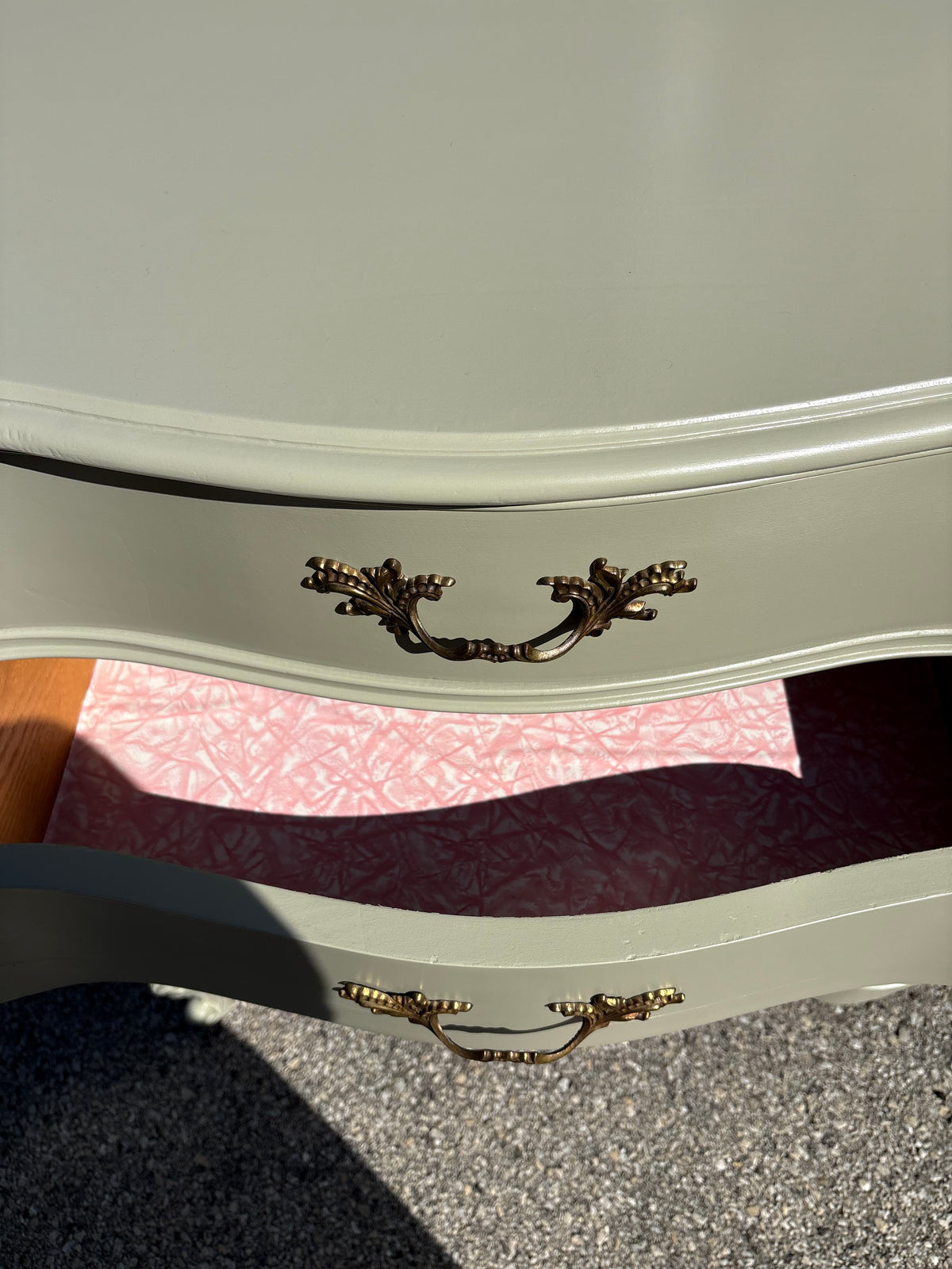 Item #781 French Provincial Style Serpentine Double Dresser