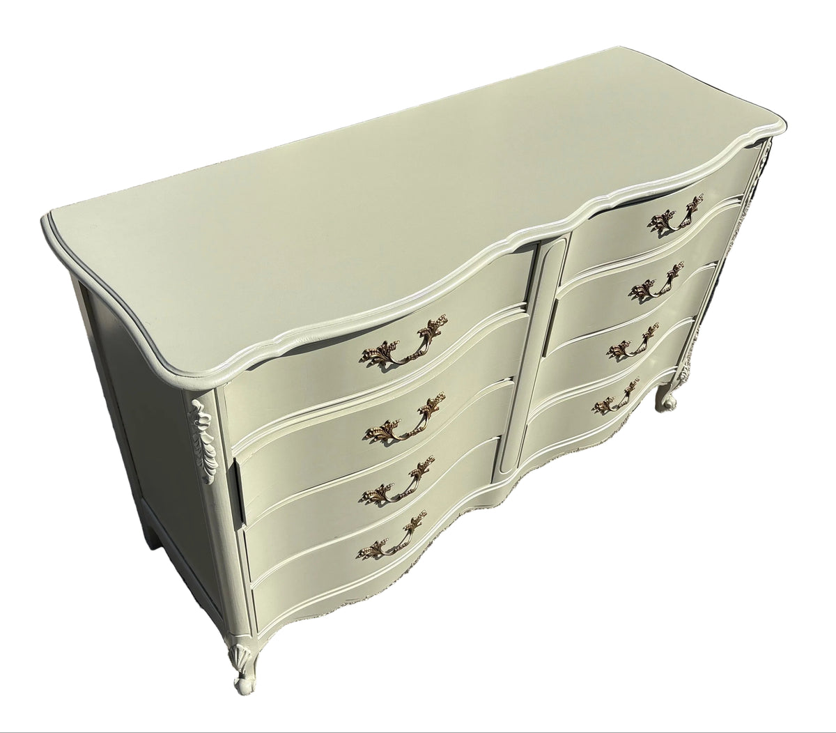 Item #781 French Provincial Style Serpentine Double Dresser