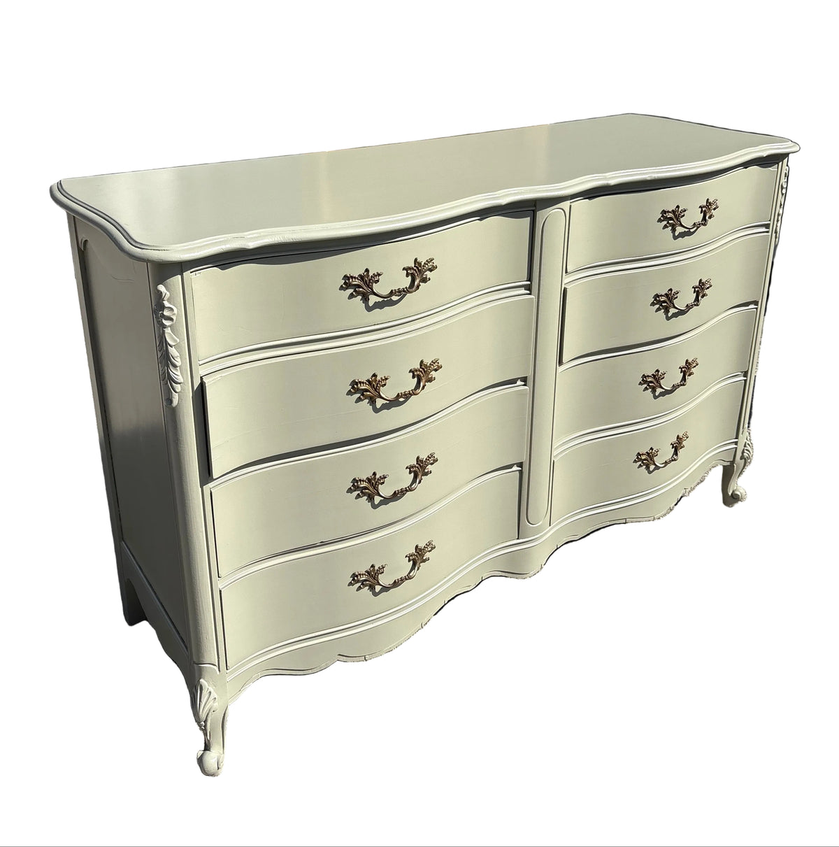 Item #781 French Provincial Style Serpentine Double Dresser