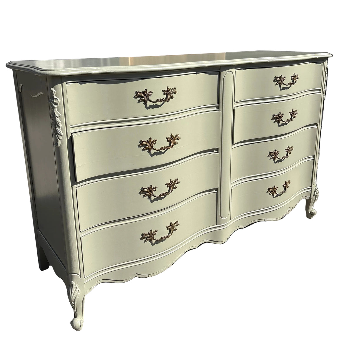 Item #781 French Provincial Style Serpentine Double Dresser